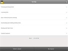 Tablet Screenshot of help.fontshop.com